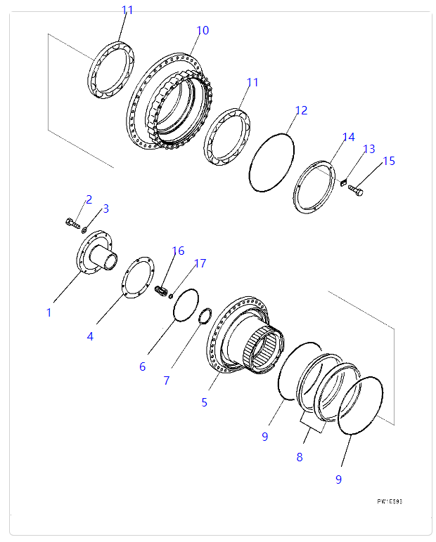 PC1250-7 PC1250-8 PC1250-11 Pi&egrave;ces de rechange pour PC1250-7 PC1250-8 PC1250-11