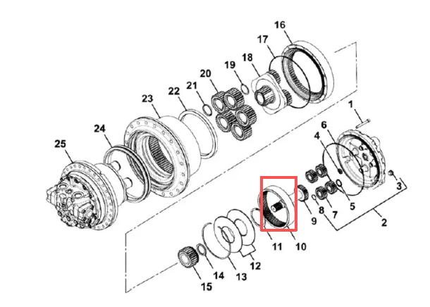 JCB220行走一级齿圈