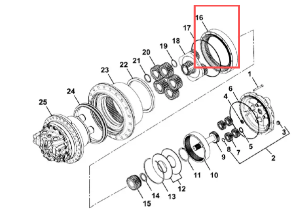 JCB220行走二级齿圈